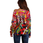 Autism Awareness Australia Essendon Bombers Off Shoulder Sweater Aboriginal Indigenous Art