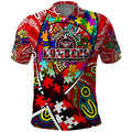 Autism Awareness Australia Essendon Bombers Polo Shirt Aboriginal Indigenous Art