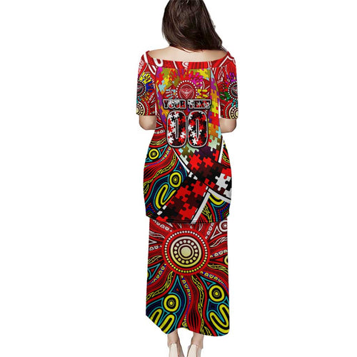 Autism Awareness Australia Essendon Bombers Puletasi Aboriginal Indigenous Art