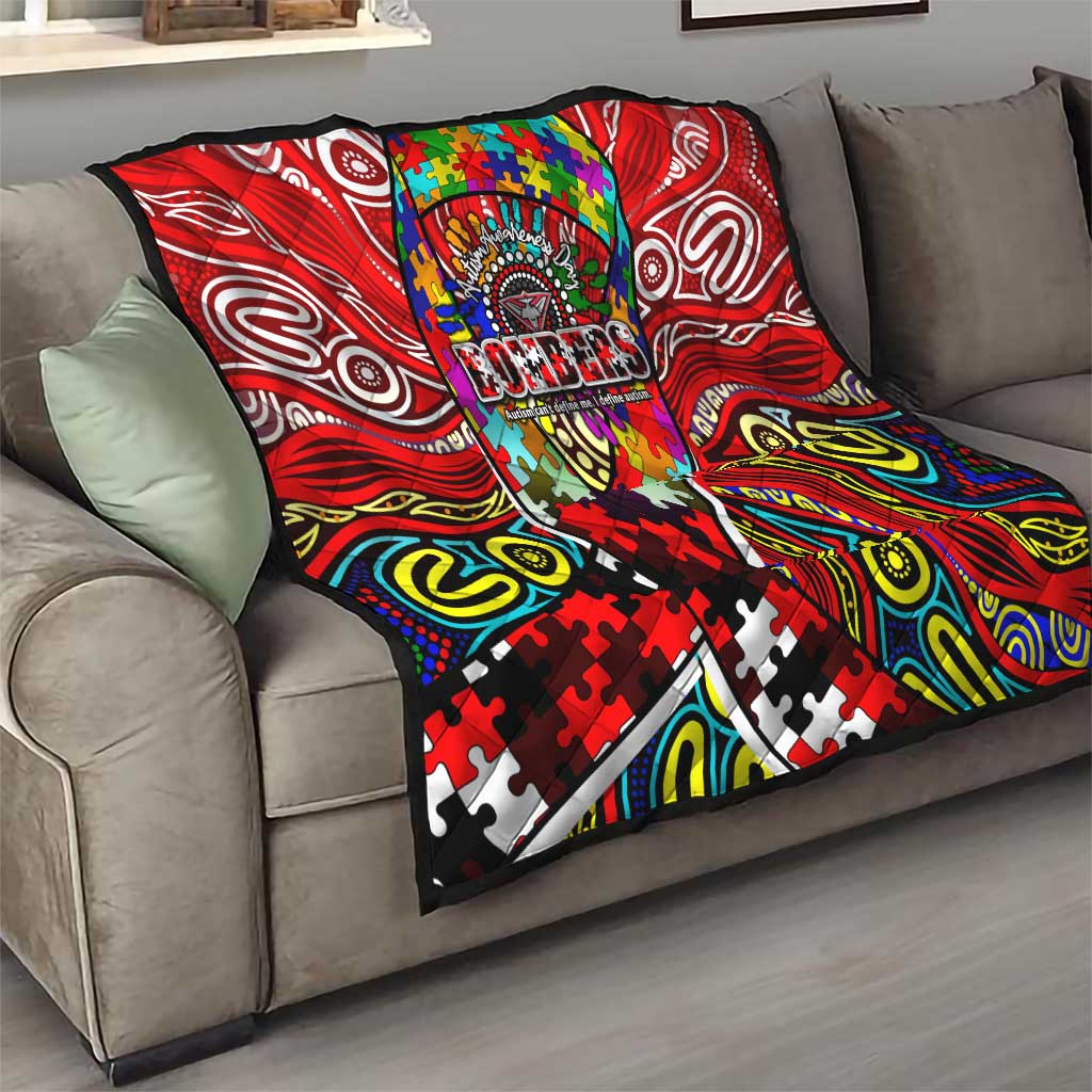 Autism Awareness Australia Essendon Bombers Quilt Aboriginal Indigenous Art