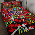 Autism Awareness Australia Essendon Bombers Quilt Bed Set Aboriginal Indigenous Art