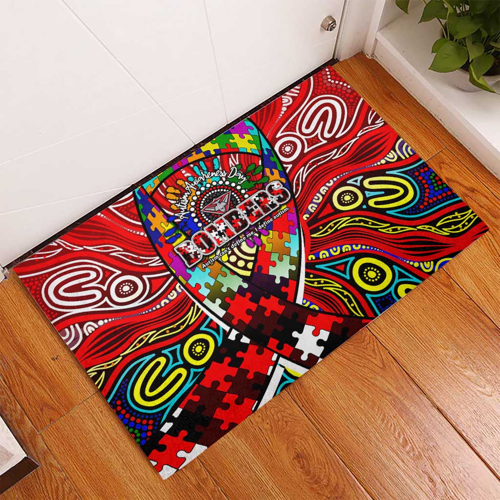 Autism Awareness Australia Essendon Bombers Rubber Doormat Aboriginal Indigenous Art