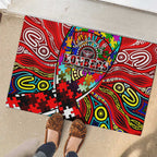 Autism Awareness Australia Essendon Bombers Rubber Doormat Aboriginal Indigenous Art