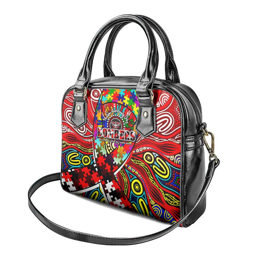 Autism Awareness Australia Essendon Bombers Shoulder Handbag Aboriginal Indigenous Art