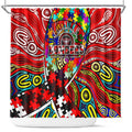 Autism Awareness Australia Essendon Bombers Shower Curtain Aboriginal Indigenous Art