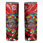 Autism Awareness Australia Essendon Bombers Skinny Tumbler Aboriginal Indigenous Art