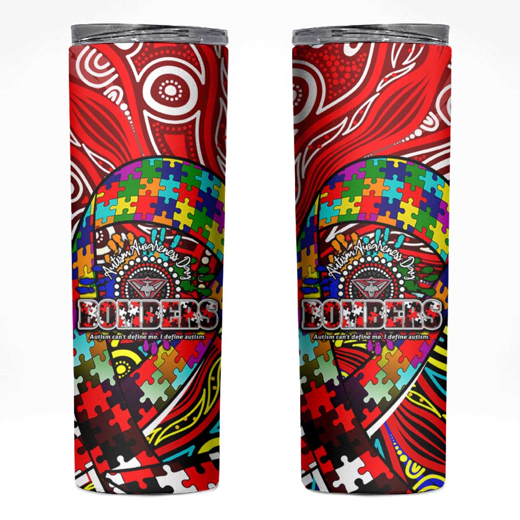 Autism Awareness Australia Essendon Bombers Skinny Tumbler Aboriginal Indigenous Art