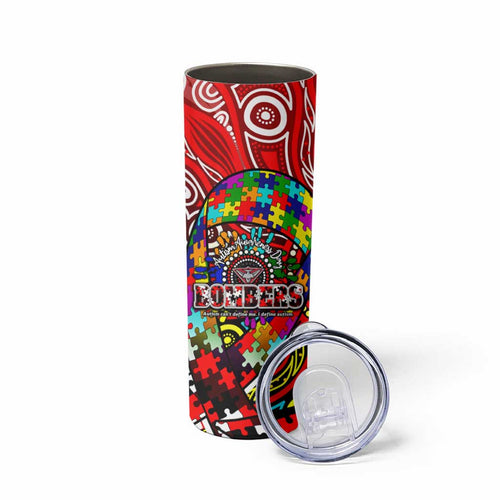 Autism Awareness Australia Essendon Bombers Skinny Tumbler Aboriginal Indigenous Art