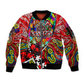 Autism Awareness Australia Essendon Bombers Sleeve Zip Bomber Jacket Aboriginal Indigenous Art