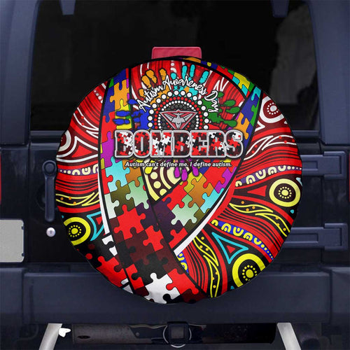 Autism Awareness Australia Essendon Bombers Spare Tire Cover Aboriginal Indigenous Art