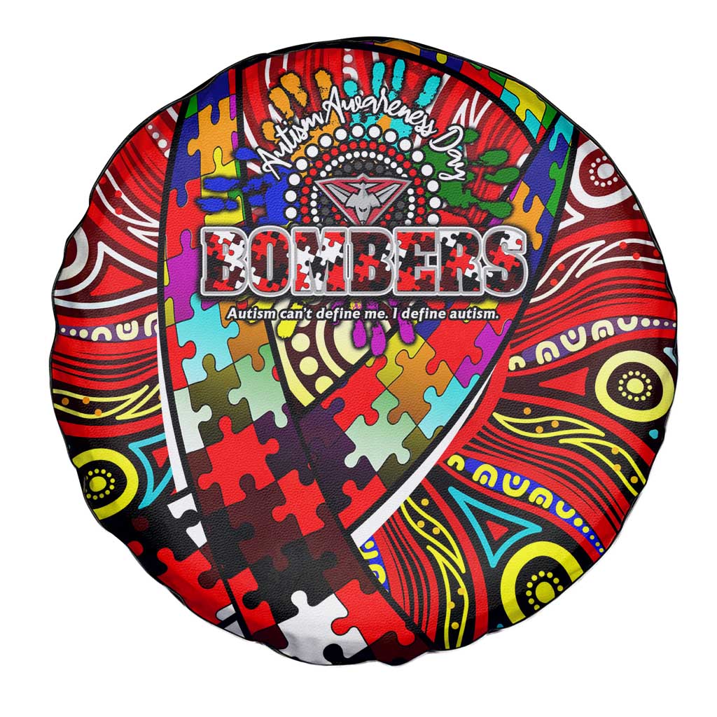 Autism Awareness Australia Essendon Bombers Spare Tire Cover Aboriginal Indigenous Art