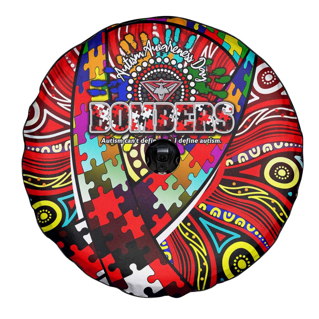 Autism Awareness Australia Essendon Bombers Spare Tire Cover Aboriginal Indigenous Art