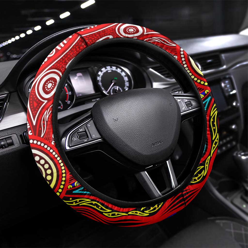 Autism Awareness Australia Essendon Bombers Steering Wheel Cover Aboriginal Indigenous Art