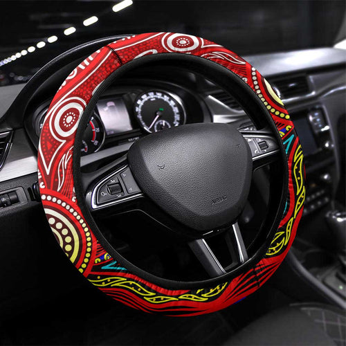 Autism Awareness Australia Essendon Bombers Steering Wheel Cover Aboriginal Indigenous Art