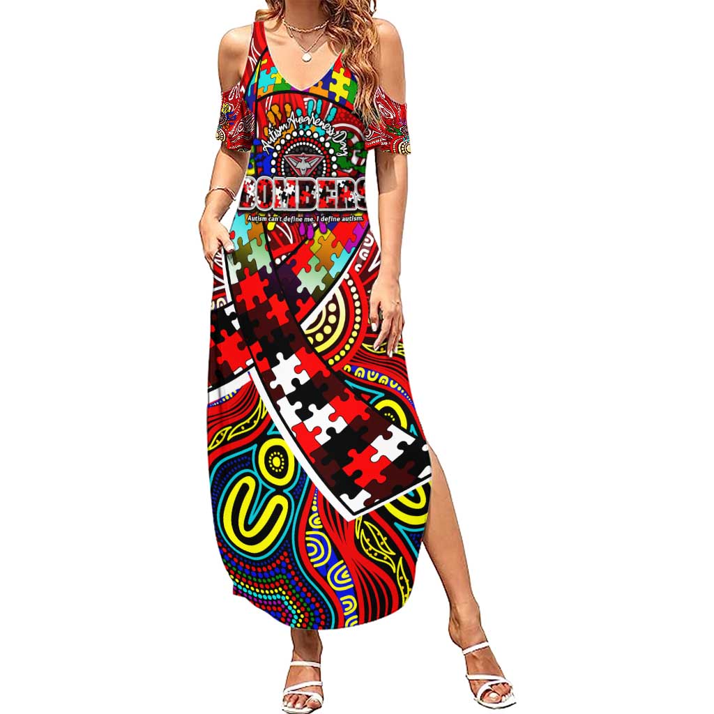 Autism Awareness Australia Essendon Bombers Summer Maxi Dress Aboriginal Indigenous Art