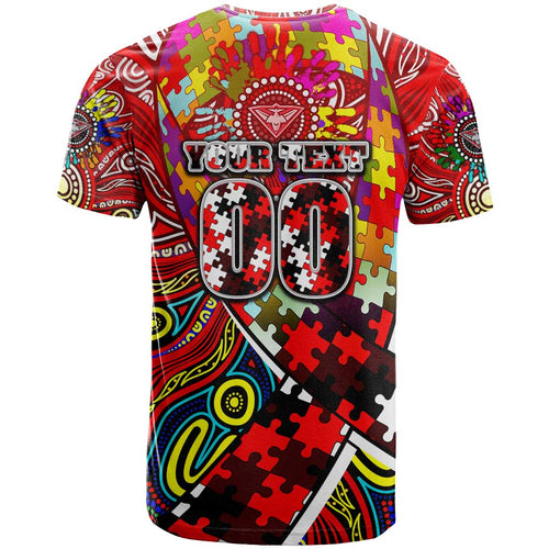 Autism Awareness Australia Essendon Bombers T Shirt Aboriginal Indigenous Art