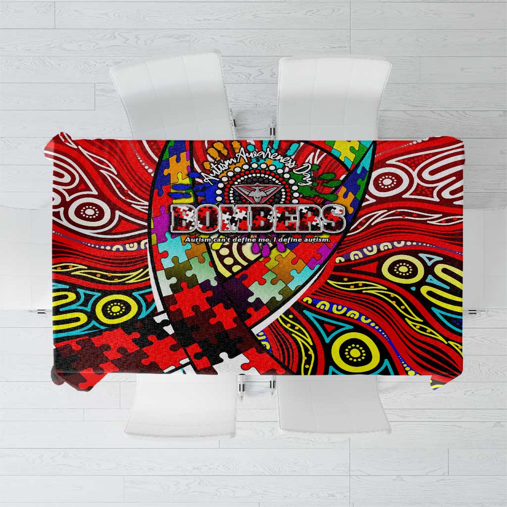 Autism Awareness Australia Essendon Bombers Tablecloth Aboriginal Indigenous Art