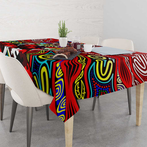 Autism Awareness Australia Essendon Bombers Tablecloth Aboriginal Indigenous Art