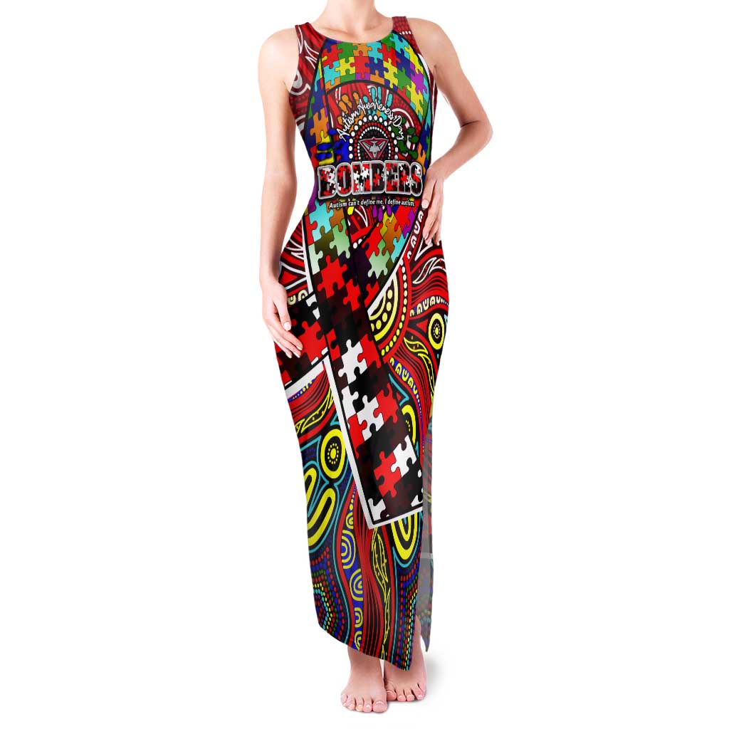 Autism Awareness Australia Essendon Bombers Tank Maxi Dress Aboriginal Indigenous Art