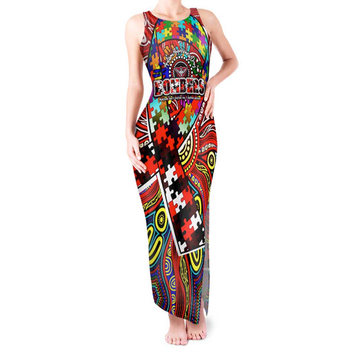 Autism Awareness Australia Essendon Bombers Tank Maxi Dress Aboriginal Indigenous Art