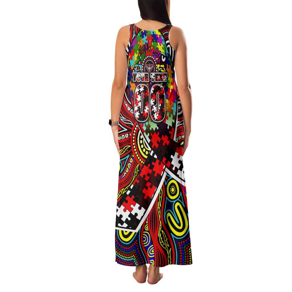 Autism Awareness Australia Essendon Bombers Tank Maxi Dress Aboriginal Indigenous Art