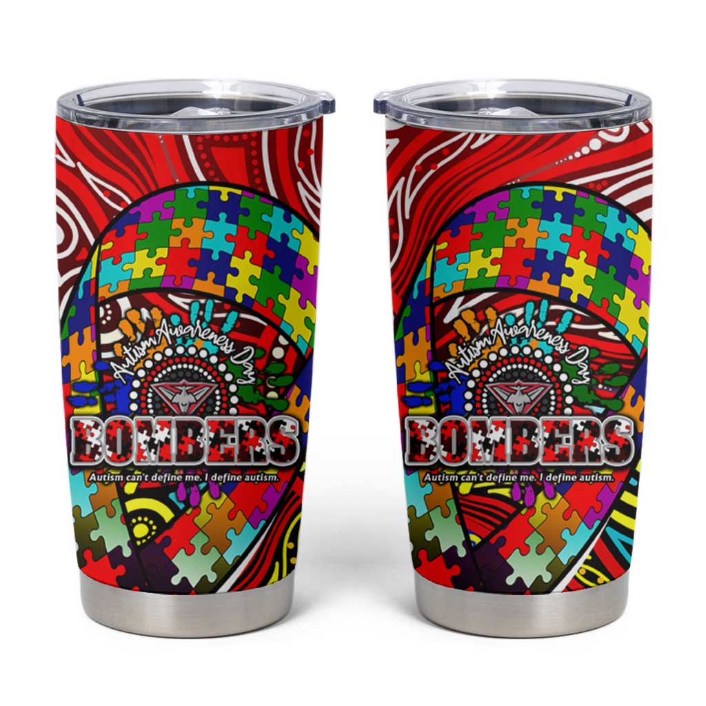 Autism Awareness Australia Essendon Bombers Tumbler Cup Aboriginal Indigenous Art