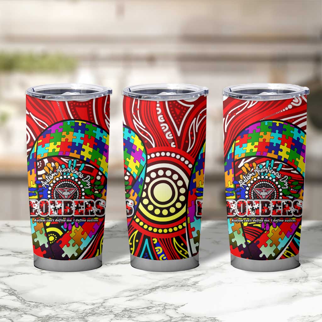 Autism Awareness Australia Essendon Bombers Tumbler Cup Aboriginal Indigenous Art