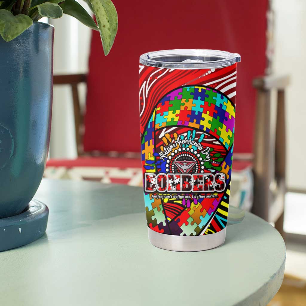 Autism Awareness Australia Essendon Bombers Tumbler Cup Aboriginal Indigenous Art