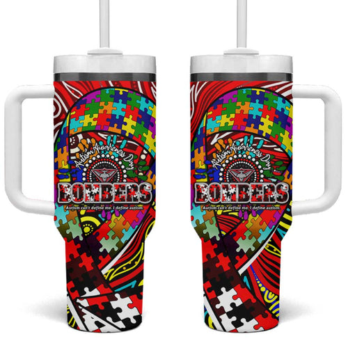 Autism Awareness Australia Essendon Bombers Tumbler With Handle Aboriginal Indigenous Art