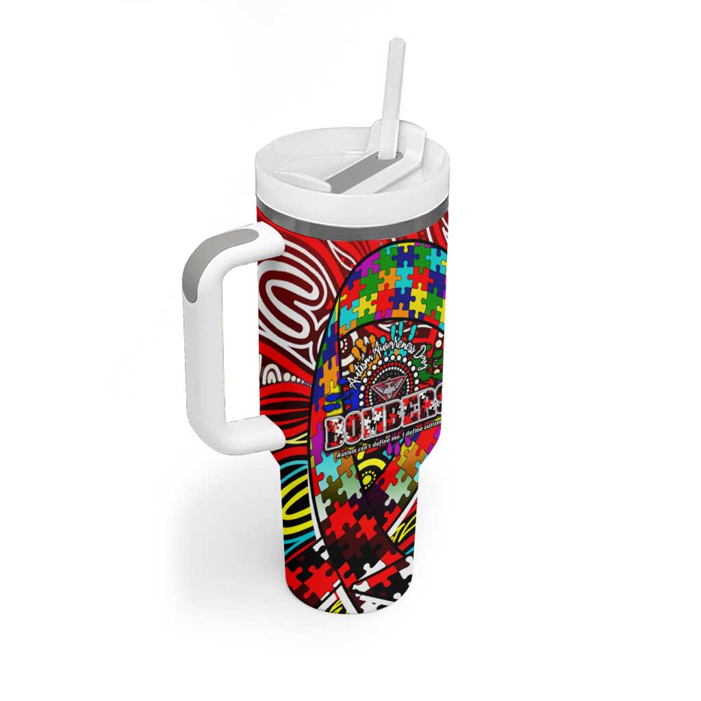 Autism Awareness Australia Essendon Bombers Tumbler With Handle Aboriginal Indigenous Art