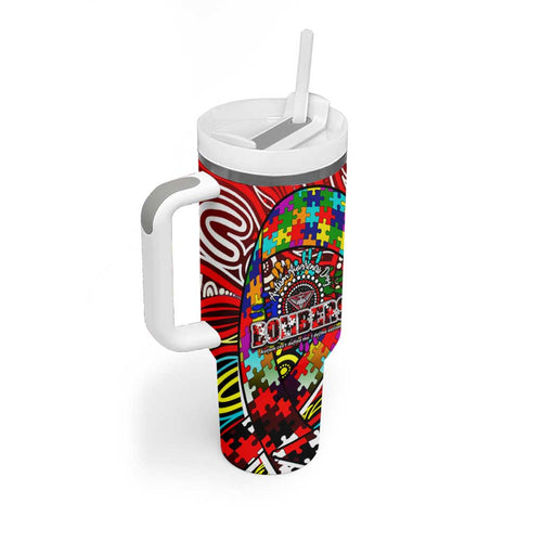 Autism Awareness Australia Essendon Bombers Tumbler With Handle Aboriginal Indigenous Art