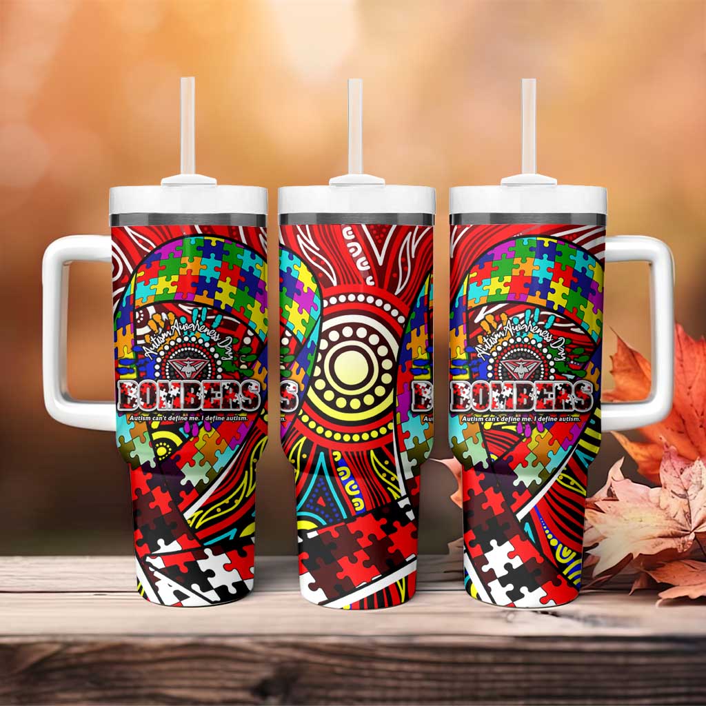 Autism Awareness Australia Essendon Bombers Tumbler With Handle Aboriginal Indigenous Art