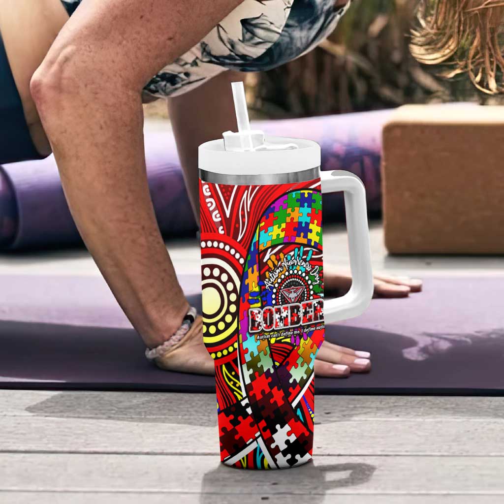 Autism Awareness Australia Essendon Bombers Tumbler With Handle Aboriginal Indigenous Art