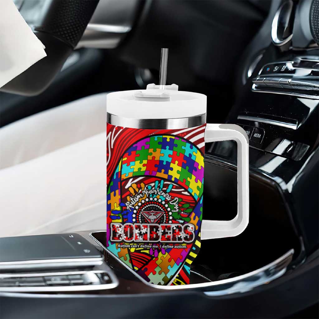 Autism Awareness Australia Essendon Bombers Tumbler With Handle Aboriginal Indigenous Art
