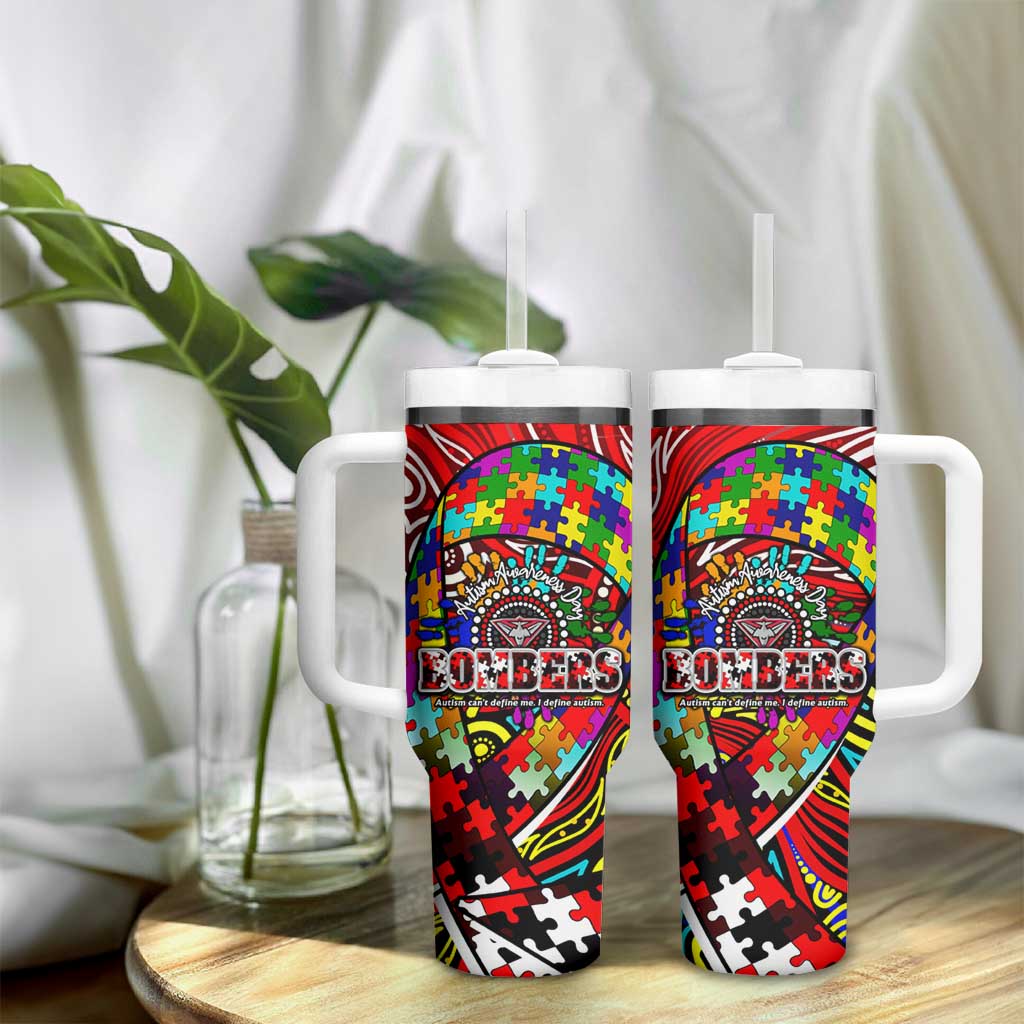 Autism Awareness Australia Essendon Bombers Tumbler With Handle Aboriginal Indigenous Art