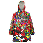 Autism Awareness Australia Essendon Bombers Wearable Blanket Hoodie Aboriginal Indigenous Art