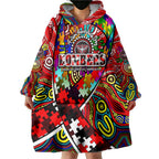 Autism Awareness Australia Essendon Bombers Wearable Blanket Hoodie Aboriginal Indigenous Art