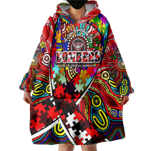 Autism Awareness Australia Essendon Bombers Wearable Blanket Hoodie Aboriginal Indigenous Art