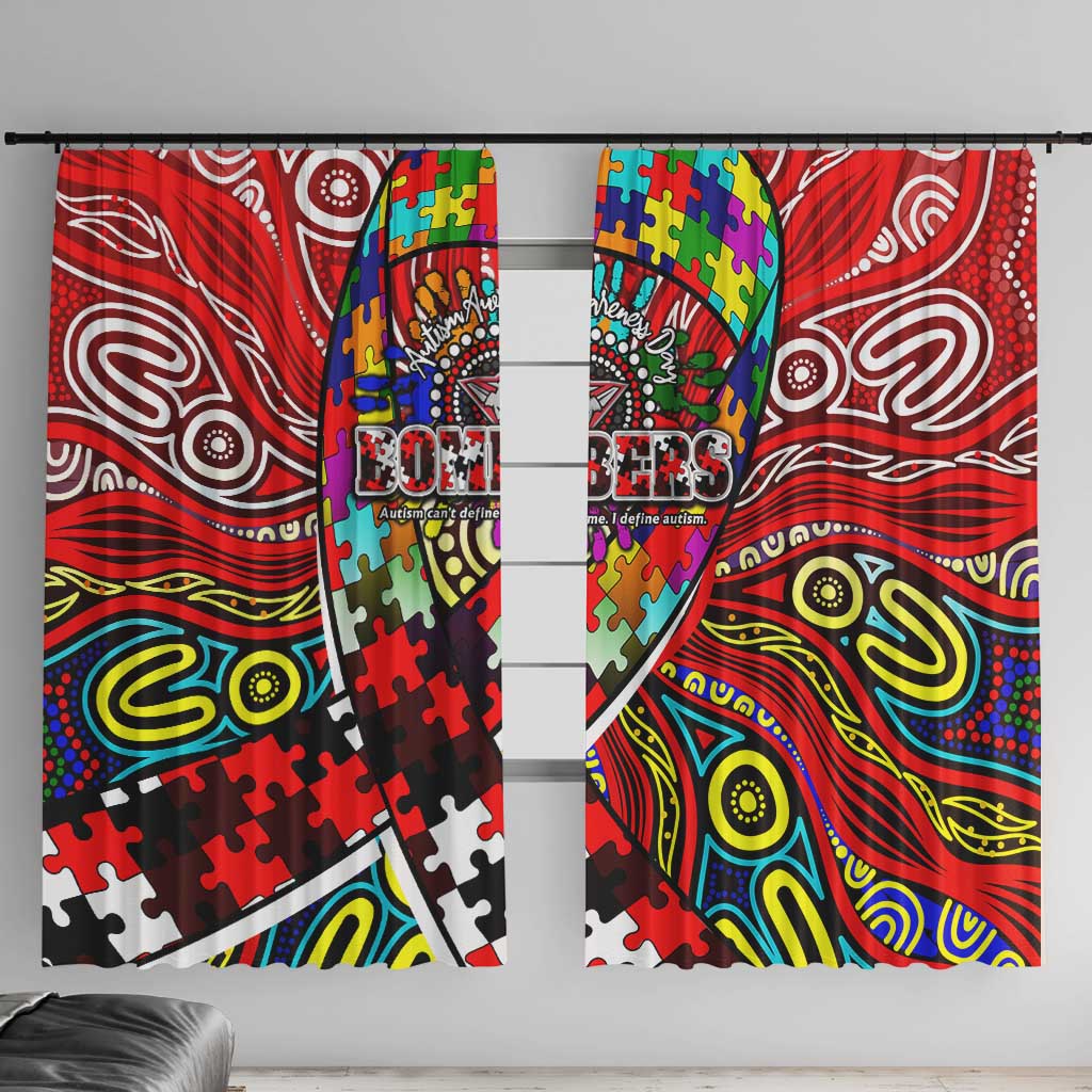 Autism Awareness Australia Essendon Bombers Window Curtain Aboriginal Indigenous Art