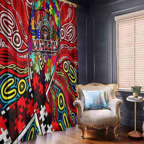 Autism Awareness Australia Essendon Bombers Window Curtain Aboriginal Indigenous Art