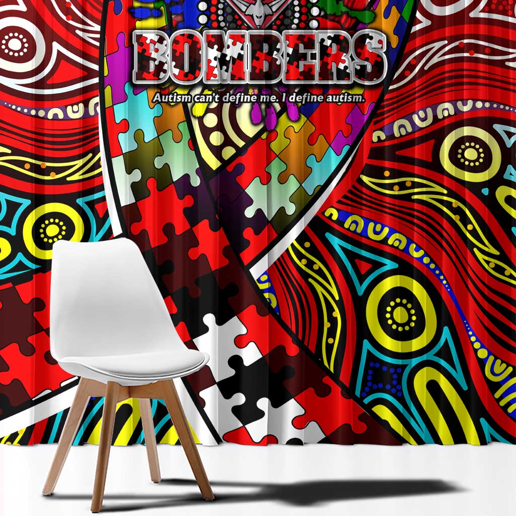 Autism Awareness Australia Essendon Bombers Window Curtain Aboriginal Indigenous Art