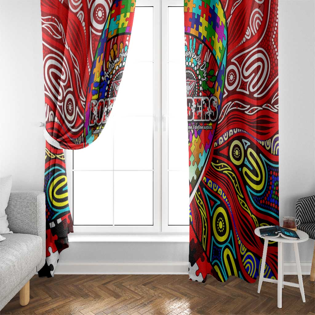 Autism Awareness Australia Essendon Bombers Window Curtain Aboriginal Indigenous Art