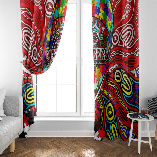 Autism Awareness Australia Essendon Bombers Window Curtain Aboriginal Indigenous Art