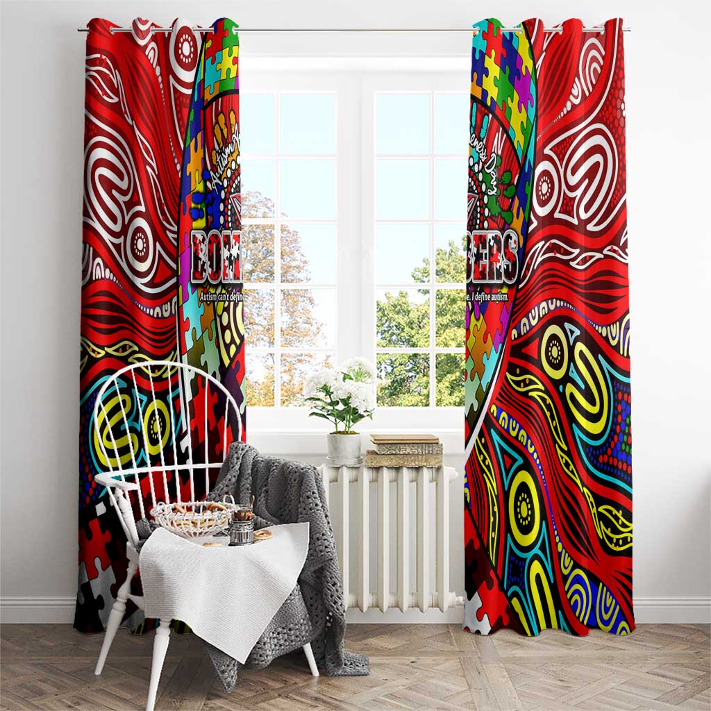 Autism Awareness Australia Essendon Bombers Window Curtain Aboriginal Indigenous Art