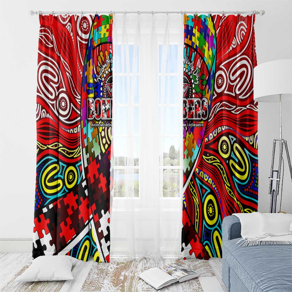 Autism Awareness Australia Essendon Bombers Window Curtain Aboriginal Indigenous Art