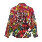 Autism Awareness Australia Essendon Bombers Women Casual Shirt Aboriginal Indigenous Art