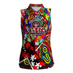 Autism Awareness Australia Essendon Bombers Women Sleeveless Polo Shirt Aboriginal Indigenous Art