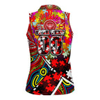 Autism Awareness Australia Essendon Bombers Women Sleeveless Polo Shirt Aboriginal Indigenous Art