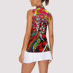 Autism Awareness Australia Essendon Bombers Women Sleeveless Polo Shirt Aboriginal Indigenous Art