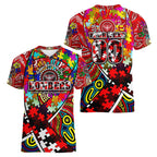Autism Awareness Australia Essendon Bombers Women V-Neck T-Shirt Aboriginal Indigenous Art